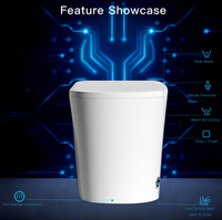 WC intelligent avec bidet 1000g MaP, ouverture/fermeture automatique, distributeur de mousse, chasse d'eau automatique, siège chauffant, réservoir intégré, allongé, télécommande, vente en gros