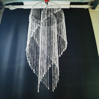 Lustres modernes en acrylique, grandes suspensions à perles, luminaires suspendus pour plafond, décoration de plafond pour fêtes, événements et salles de mariage