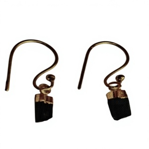 Boucles d'oreilles pendantes en alliage de zinc et tourmaline, plaquées or, certifiées IGI, style vintage, pour femme, pour mariage, fête, cadeau - Product Image 1