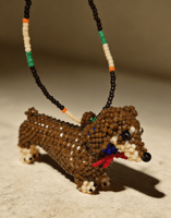 Collier pendentif chiot 3D personnalisé mignon, fait main avec perles Miyuki, accessoires de fête