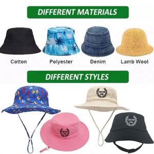 Custom Fisherman <b>Hats</b> Blank Cotton Men Embroidered Summer Bucket <b>Hat</b> - Product Image 2