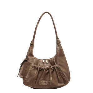 Nuevo bolso de hombro de cuero suave a la moda con pliegues y gran capacidad para chicas, bolso de hombro multifuncional - Product Image 6