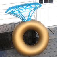 Anneau flottant de natation de diamant d'or de piscine gonflable Offre Spéciale pour les jouets extérieurs de partie de l'eau