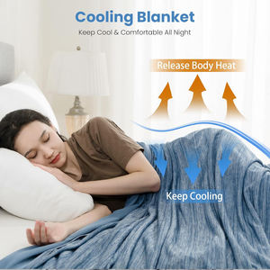 <span class=keywords><strong>Couverture</strong></span> <span class=keywords><strong>rafraîchissante</strong></span> marine King Size pour les personnes ayant chaud la nuit, douce et légère, idéale pour les sueurs nocturnes, pour lit et canapé, 50x70 - Product Image 6