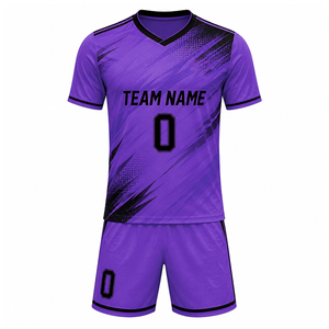 Fournisseur d'uniformes de football OEM, vêtements d'équipe de football personnalisés, maillots en polyester à séchage rapide avec shorts assortis pour l'entraînement - Product Image 3