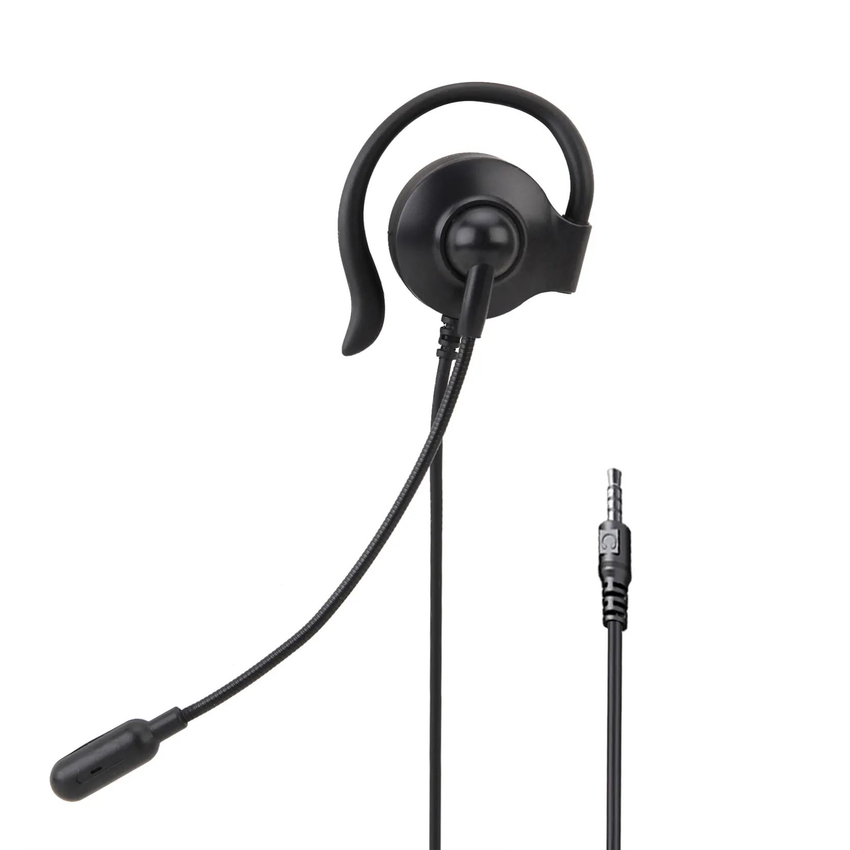 227 Unilateral earphone one side 3.5mm wired headset with mic volume control cheap price factory wholesale oem hot sale