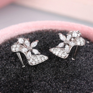 Orecchini a Tacco Alto in Cristallo, Orecchini a Perno Artistici Vintage, Gioielli Creativi per Donne - Product Image 5