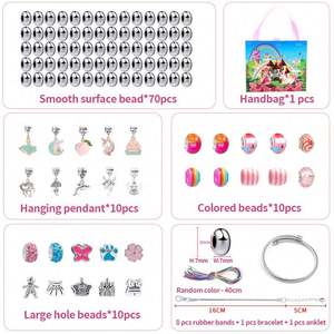 Women's High Quality Waterproof Plastic Beaded <b>Bracelet</b> DIY Educational Fantasy Sci-Fi Theme Jewelry 110pcs <b>Lucky</b> Charms Trendy - Product Image 6