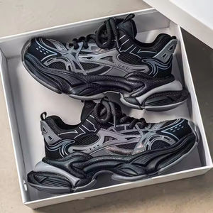 New Breathable Mesh Lace-up Anti-slip Closed Shoes Men Korean Version Versatile Thick-soled Sports Casual Shoes <b>Retro</b> Sporty - Product Image 4