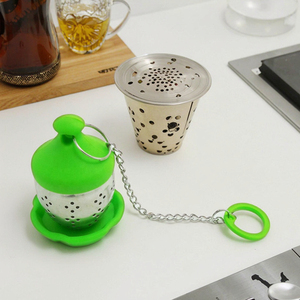 ที่กรองชาซิลิโคนรูปทรงสตรอว์เบอร์รี่ยอดนิยม พร้อมที่จับ - Product Image 3