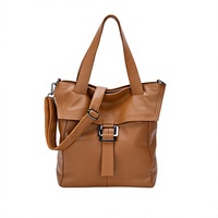 Sac à bandoulière pour femme en cuir véritable, design minimaliste, luxe discret, mode décontractée, avec rabat pliable et fermeture éclair surdimensionnée, idéal pour le bureau