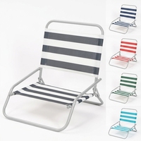 Chaise de plage rayée en tissu Oxford durable, confortable, portable, avec structure métallique, pliable pour le camping en plein air