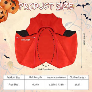面白い ハロウィン 猫の服 ペット 犬 吸血鬼 男爵 変身コスチューム 冬用マント付き 写真撮影用 - Product Image 3