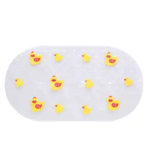 Fancy Lovely Yellow Duck Pattern Non Slip PVC Bath Floor Shower Mat for Toddler Baby Kids Child