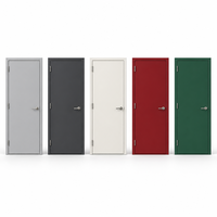 Ensemble porte et cadre coupe-feu en acier, kit de porte métallique ignifuge avec serrure et ferme-porte