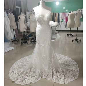 Robe de mariée à bretelles Spaghetti transparentes, avec appliques perlées, Corset transparent <span class=keywords><strong>Sexy</strong></span>, tenue de mariée, trompette, <span class=keywords><strong>Photo</strong></span> réelle - Product Image 1