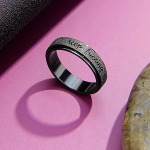Cadeaux SJ pour Lui et Elle : Bague Anti-Stress Motivationnelle en Acier Inoxydable Sablé – Bijou d'Encouragement - Product Image 2