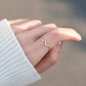 Anello rosa <span class=keywords><strong>oro</strong></span> argenteo nicchia argento 925 anello geometrico <span class=keywords><strong>per</strong></span> matrimonio fidanzamento anniversario festa - Product Image 1