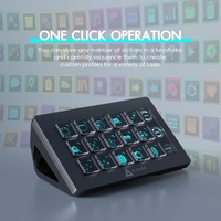 AJAZZ AKP153 Controlador Stream Deck con 15 Teclas Macro Programables LCD, Panel de Teclas de Acceso Rápido con Cable Tipo-C para OBS, Twitch, YouTube y Transmisión en Vivo