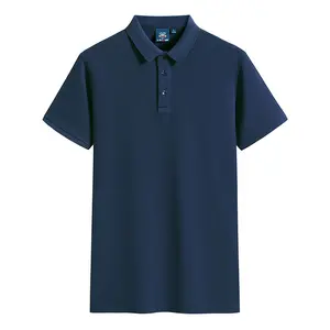 Kaos Polo seragam pria, 100% katun, lembut, bisa disesuaikan, kaus Polo untuk pria, motif Logo
