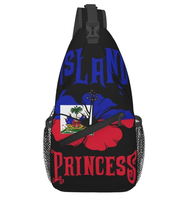 Sac bandoulière de haute qualité avec drapeau d'Haïti, personnalisable avec logo, sac de poitrine, sac à dos bandoulière, sac de voyage pour poitrine, en promotion