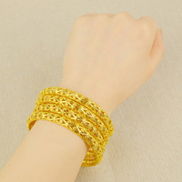 Brazalete de Oro Chapado en 24K a Precio de Fábrica, Brazalete Hueco, Joyería Chapada en Oro al por Mayor para Mujer
