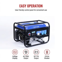 Generador Portátil de Gasolina de 4kW, Generador de Gasolina de 4000W con Marco Abierto, Generador de Gasolina Pequeño Refrigerado por Aire para Respaldo Doméstico y Energía al Aire Libre