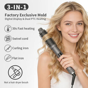 Lisseur et boucleur multifonctionnel 3-en-1 transfrontalier à chauffage rapide pour cheveux secs, avec peigne volumisant électrique - Product Image 5