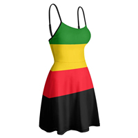 Offre Spéciale vêtements pour femmes robe élégante vert jaune et rouge Rasta drapeau conception personnalisé bas quantité minimale de commande femmes robe 2024