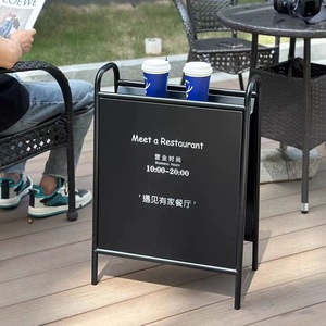 Letrero portátil de acero inoxidable con Marco en A para exhibición de cafetería, soporte de acera al aire libre, tablero publicitario, letrero de pavimento - Product Image 3