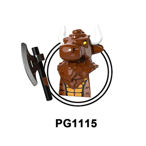 PG8087 мультяшный накачивающий Минотавр, летучая мышь-вампир, Йети, Бигфут, морковь, человек, мини-кирпичи, строительные блоки для детей, игрушки - Product Image 2