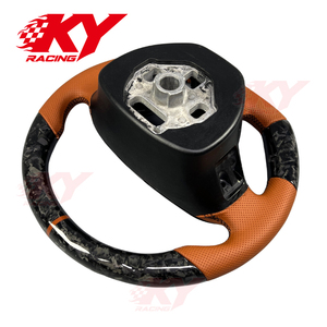 Volante de carreras personalizado de cuero y fibra de carbono forjada para Chevrolet Corvette C7 R ZR1 Z06 Z51 Stingray Camaro SS 2014-2019 - Product Image 4