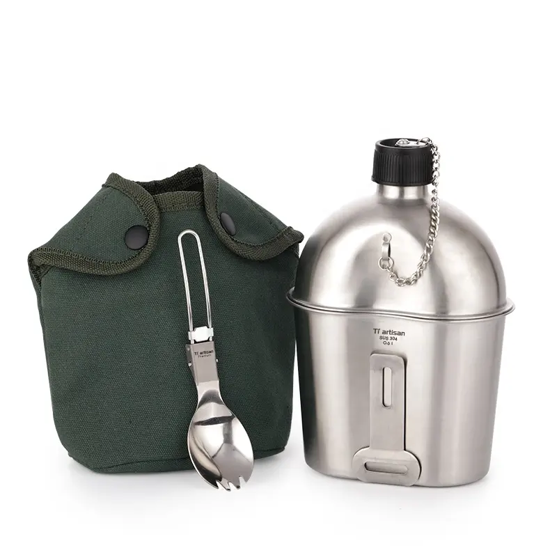 Outdoor Gear Camping Equipment Drinkware U.s Water Bottle Cover 3 Piece Canteen Kit With Cover Stainless Steel Cup