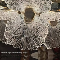 Lustre LED moderne en forme de fleur, en aluminium doré et acrylique, à intensité variable en continu, pour salon, villa, décoration intérieure