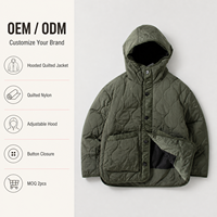 Veste matelassée unie à capuche pour homme, coupe ample, coupe-vent, chaude, style vintage streetwear, en nylon froissé, pour l'hiver, fermeture simple sur le devant