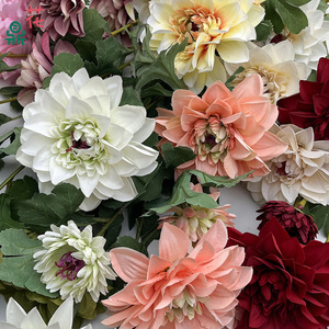 Indian Peony Silk Dahlia <b>Flowers</b> Round Floral <b>Wall</b> Wedding <b>Decor</b> - Product Image 3
