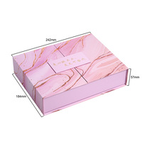 Boîte en papier rigide de luxe à double ouverture, boîte cadeau magnétique rose avec impression personnalisée et garniture pour les ensembles cadeaux d'anniversaire et de mariage
