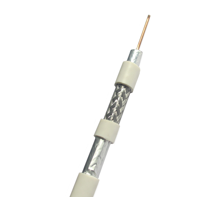 coaxial cables RG6 Tri-shield CCS Conductor White PVC Jacket RG6 Cable