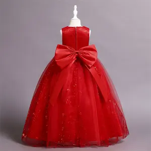 Outong Yoliyolei新しいスタイル、エレガントな女の子のドレス赤ちゃん子供子供コスチューム女の子プリントロングふくらんでいるパーティーホワイトクリスマススカート/