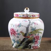 MSH peint à la main petit pot de gingembre en porcelaine bleu et blanc récipient à thé en céramique pot à thé en étain avec couvercle