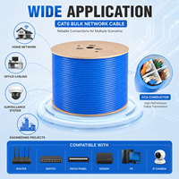 Cable CAT6 de 1 Gbps y 250 MHz, Cable Ethernet LAN para Interiores, Conductor CCA, Separador Cruzado, para Configuración de Red en Oficinas y Hogares