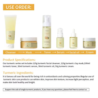 Kit de Soins Cutanés Bio de Haute Qualité au Curcuma et à l'Acide Cojique, Éclaircissant et Hydratant à la Vitamine C, pour Peaux Noires, avec Logo Personnalisé