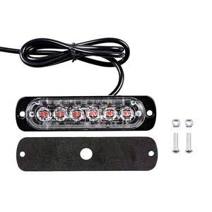 Luz de advertencia de 6 LED, 12-24V, luz intermitente ultrafina para coche, camión, motocicleta, montaje en pared, pantalla LED de plástico Ip65 - Product Image 5