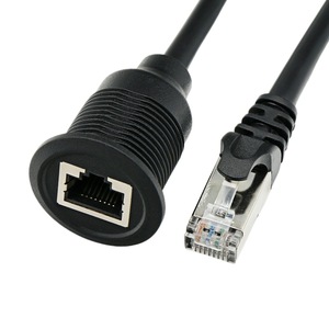 RJ45 Male To Female Waterproof Extension Cable Category 5 6 For Automotive Ship <b>Yacht</b> Panel Retrofitting Network Cables - Product Image 4