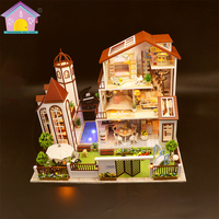 Maisons de poupées en bois à construire soi-même Hongda, maison de poupée en bois à construire soi-même, maison de poupée miniature, kit de maison de poupée