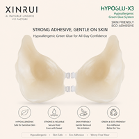 XINRUI OEM Soutien-gorge adhésif en silicone push-up à double fermeture, design invisible sans dos, hypoallergénique, accessoires intimes pour usage quotidien