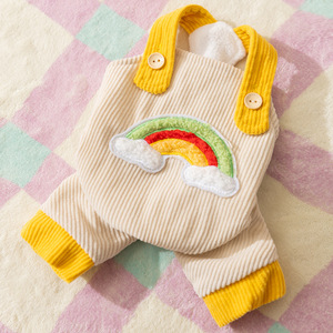 Hete Aanbieding: Koudweer Kleding voor Huisdieren, Goedkope Kattenkleding, Warme, Dikke Corduroy, Schattige Kattenkleding, Grappige, Schattige Regenboogpatroon Kattenjurk - Product Image 5
