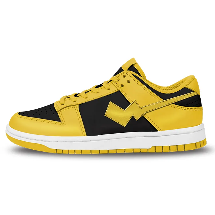 Sapatos de skate personalizados originais, logotipo masculino de corte baixo, tênis de couro casual, basquete personalizado