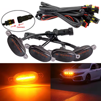 4 pièces de feux de jour LED jaunes pour calandre de voiture, feux de jour LED décoratifs, feux d'avertissement, feux antibrouillard pour camionnette, 12V, contrôle Raptor