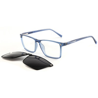 Lunettes de soleil polarisées à clip magnétique pour myopie, montures optiques rectangulaires en TR90 et acétate, faible MOQ